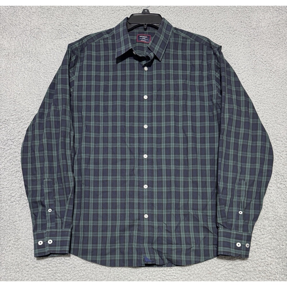 Untuckit Plaid Button Up Long Sleeve Shirt Mens Size Large Great Condition